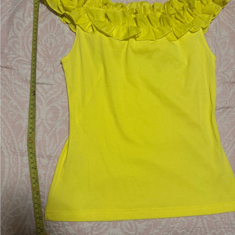 Gregory Bright Yellow Ruffled Blouse